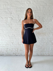 Melanie Athleisure Mini Dress- Navy