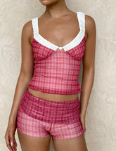 AMARAN SHORT - RED : RED CHECK