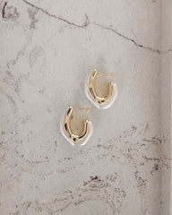 Lucy Gold Pearl Hoop Earring