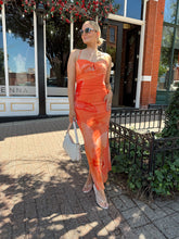 Odessa Orange Floral Crossed Back Maxi Dress