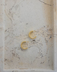 Poppy Ribbed Gold Hoop Earring