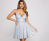 Rashida Lattice Back Glitter Dress