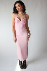 Sequin Beaded Halter Maxi Dress