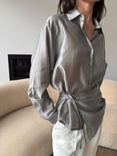 LAYERED TENCEL SHIRT AND SKIRT SET