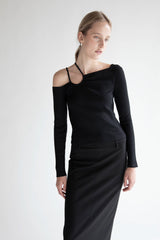 OFF SHOULDER TOP WITH STRAP DETAILS