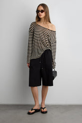 OVERSIZED STRIPED LONG SLEEVE TOP
