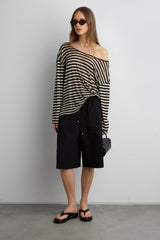 OVERSIZED STRIPED LONG SLEEVE TOP