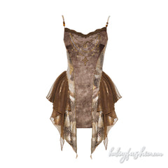 Snakeskin print lace hem beaded cami mini dress