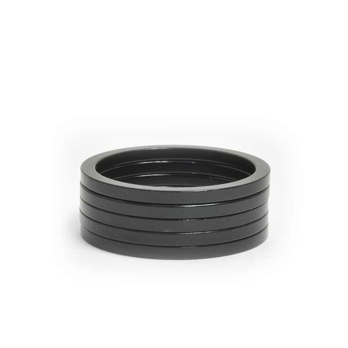 Wheels Manufacturing, Headset Spacer, 1-1/8'', Height: 2.5mm, Aluminum, Black, 5pcs