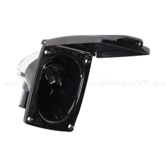 external black 15a 240v inlet socket for rv touring setups and campsite power leads