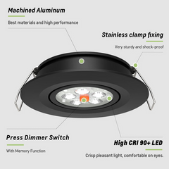 dimmable recessed downlight with cool white output