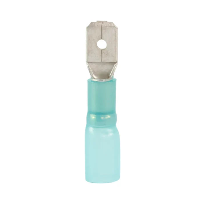 Blue heat shrink male quick disconnect (100 pack) for caravan, rv, and campervan waterproof 12v wiring connections