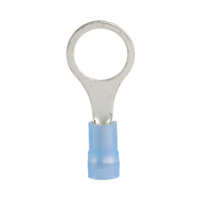 Blue nylon insulated ring terminal M10 (100 pack) for caravan, rv, and campervan 12v wiring connections