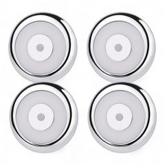 compact silver 12v dome lights shown as a set of four