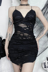 Punk Y2K Strapless Bodycon Mini Dress