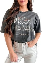 "Bride Squad" Distressed Graphic Tee (Charcoal)