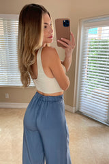 Jordon Silky pants - Slate blue