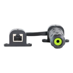 Flat Ethernet cable entry allowing doors and windows to close without drilling