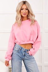 Everyday Glow Cropped Sweatshirt (Pink)