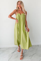 Pretend It’s Paris Sleeveless Midi Dress (Sage)