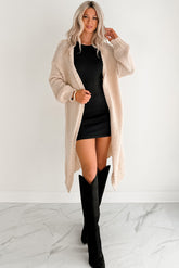 Lazy Layers Cable Knit Long Fit Cardigan (Taupe)