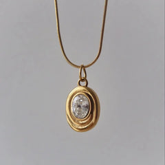 Isabel Oval Pendant Necklace