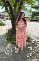 Isla Pink Floral Tiered Maxi Dress