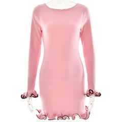 Long sleeve ruffle mini dress | Festival Outfits Women