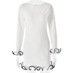 Long sleeve ruffle mini dress | Festival Outfits Women
