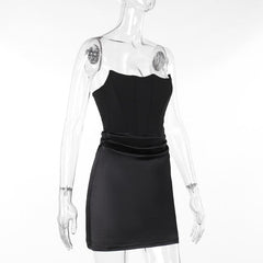 Ruched solid tube backless bustier mini dress | Festival Outfits Women