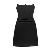 Ruched solid tube backless bustier mini dress | Festival Outfits Women