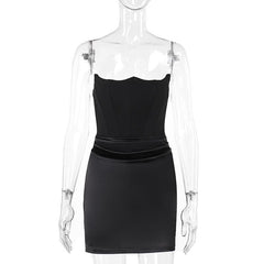 Ruched solid tube backless bustier mini dress | Festival Outfits Women