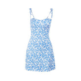 Self tie flower print backless cami mini dress | Festival Outfits Women