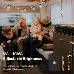 LED dimmer in black housing displayed plainly