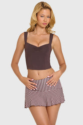 Modal Ruched Bust Top in Chocolate
