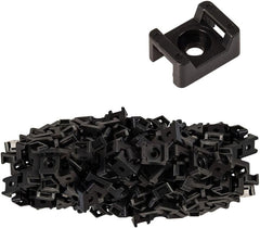 22mm x 16mm saddle zip tie mounts with screw fixing for secure cable management, 100 pack