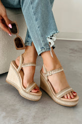 Crowd Favorite Rafia Platform Wedges (Natural)
