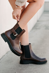 Me After You Platform Round Toe Booties (Brown)