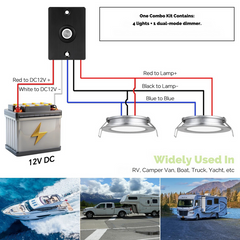 silver downlight and dimmer kit displayed plainly