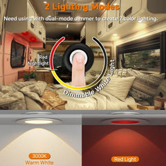 warm white LED downlights with matching silver controls