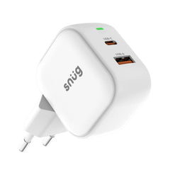 Snug USB/Type-C Wall Charger 35W with Type-C Cable - White (SNP-TR-35BUC-TY)