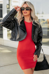 Savage Love Faux Leather Crop Jacket (Black)