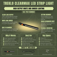 Rigid LED strip light for bright task lighting in touring vehicles