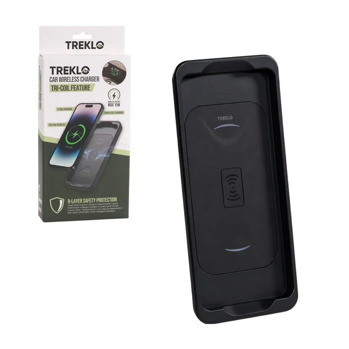 Treklo 15W wireless charger pad with matte finish for vehicle installations
