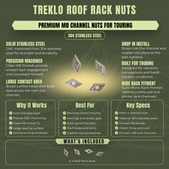T slot roof rack nuts for aluminium roof racks and roof platforms