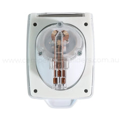 15a white 240v power inlet for caravan powered site connections and safe mains access
