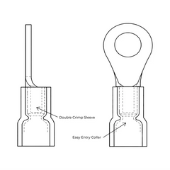 insulated ring terminal for secure cable termination on studs and busbars