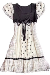 Sweet Y2K Polka Dot Lace Mini Dress