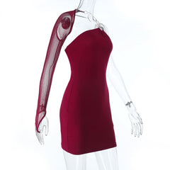 One shoulder o ring backless mini dress  | Festival Outfits Women