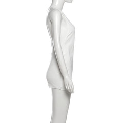U neck hollow out letter pattern cut out mini dress  | Festival Outfits Women